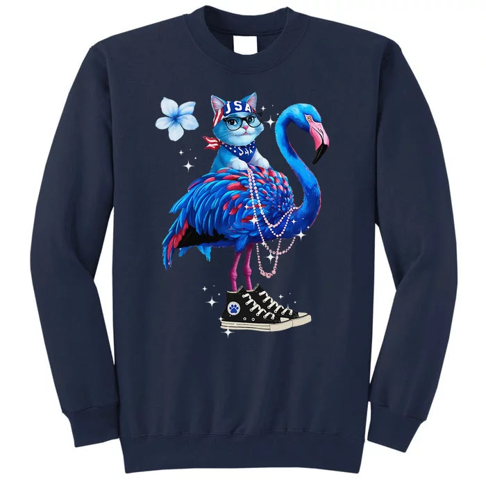 Flamingo Chucks And Pearls Cat Ladies Kamala 2024 Tall Sweatshirt