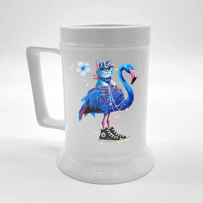 Flamingo Chucks And Pearls Cat Ladies Kamala 2024 Front & Back Beer Stein