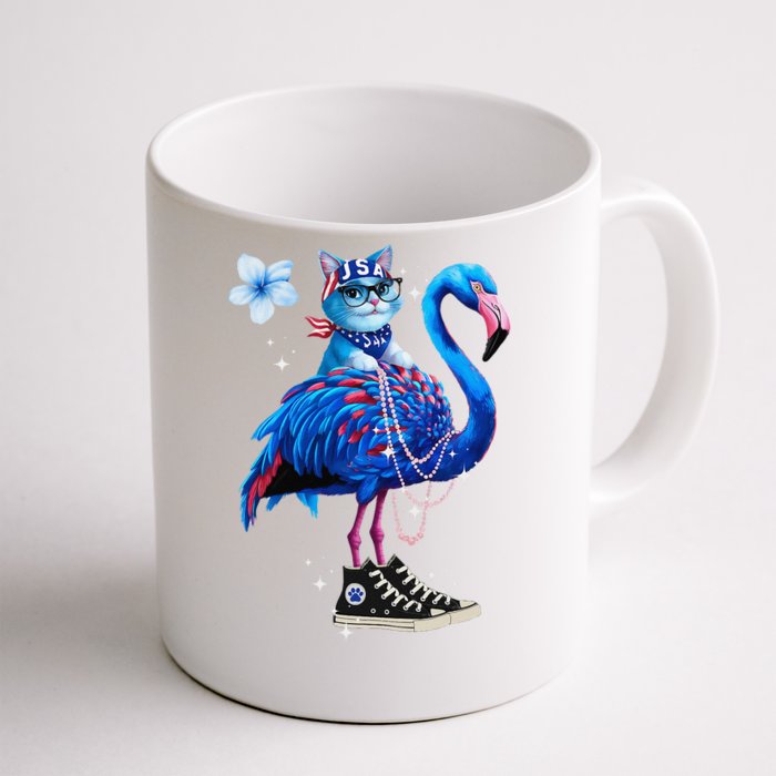 Flamingo Chucks And Pearls Cat Ladies Kamala 2024 Front & Back Coffee Mug