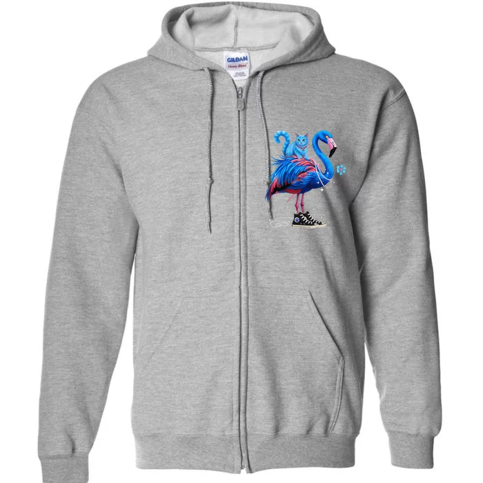 Flamingo Chucks And Pearls Cat Ladies Kamala 2024 Full Zip Hoodie