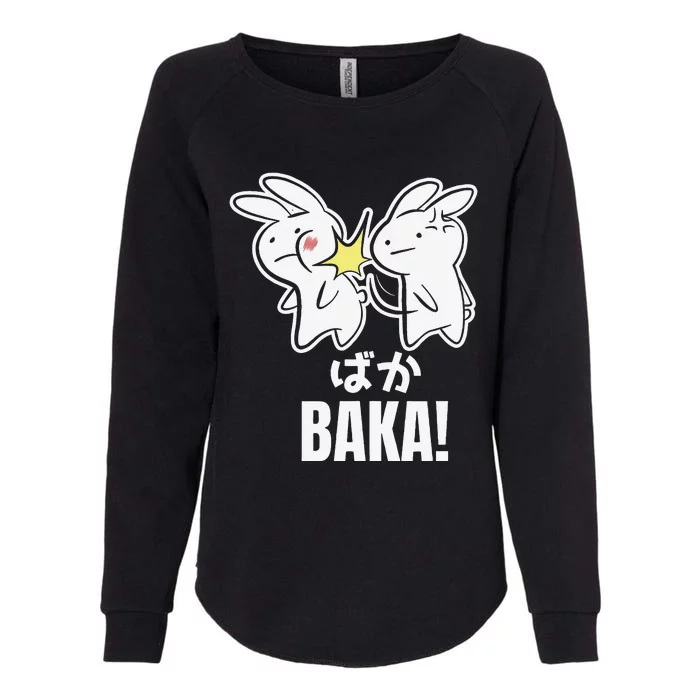 Funny Cute Anime Baka Rabbit Bunny Slap Baka Japanese Womens California Wash Sweatshirt