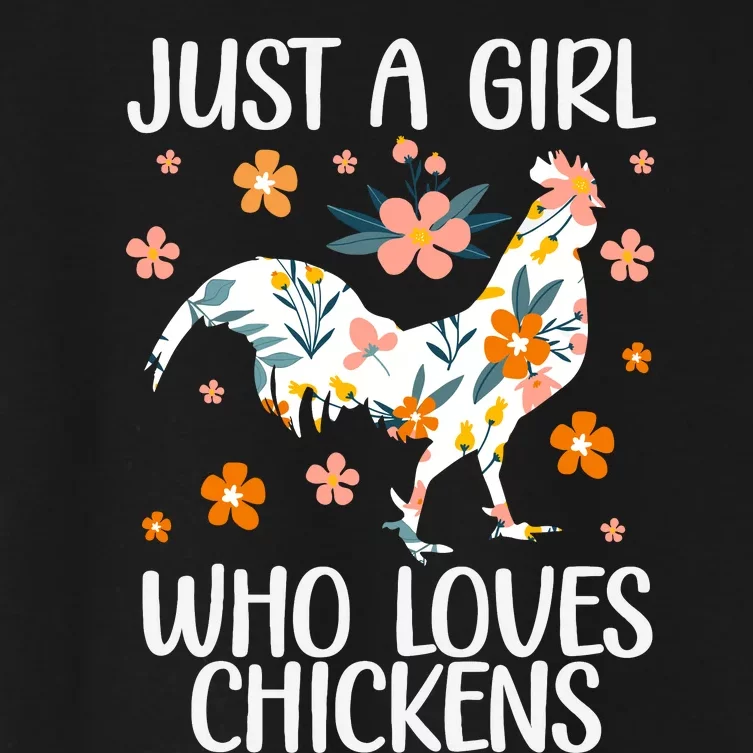 Funny Chicken Art For Girl Wo Chick Flock Chicken Farmer Women's Crop Top Tee