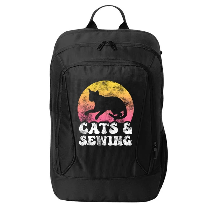 Funny Cats And Sewing Vintage Retro Hobby Gift City Backpack