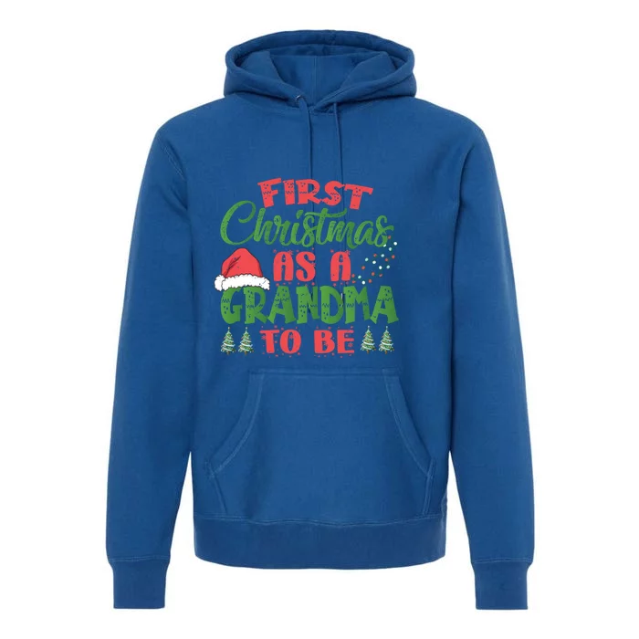 First Christmas As A Grandma To Be Gift Future Granny Xmas Gift Premium Hoodie