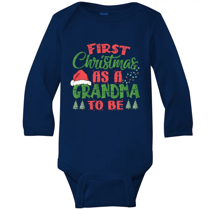 First Christmas As A Grandma To Be Gift Future Granny Xmas Gift Baby Long Sleeve Bodysuit