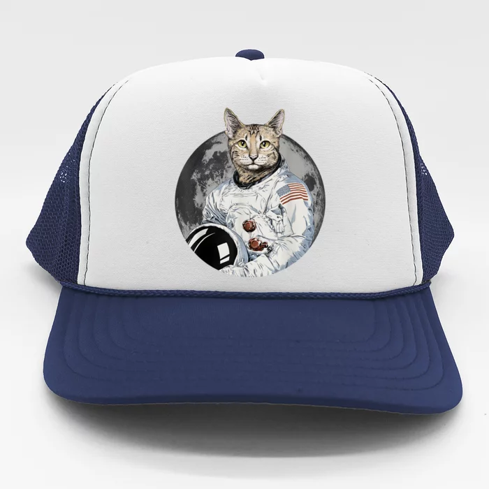 Funny Cat Astronaut Space Cosmic Kitten Moon Meme Trucker Hat