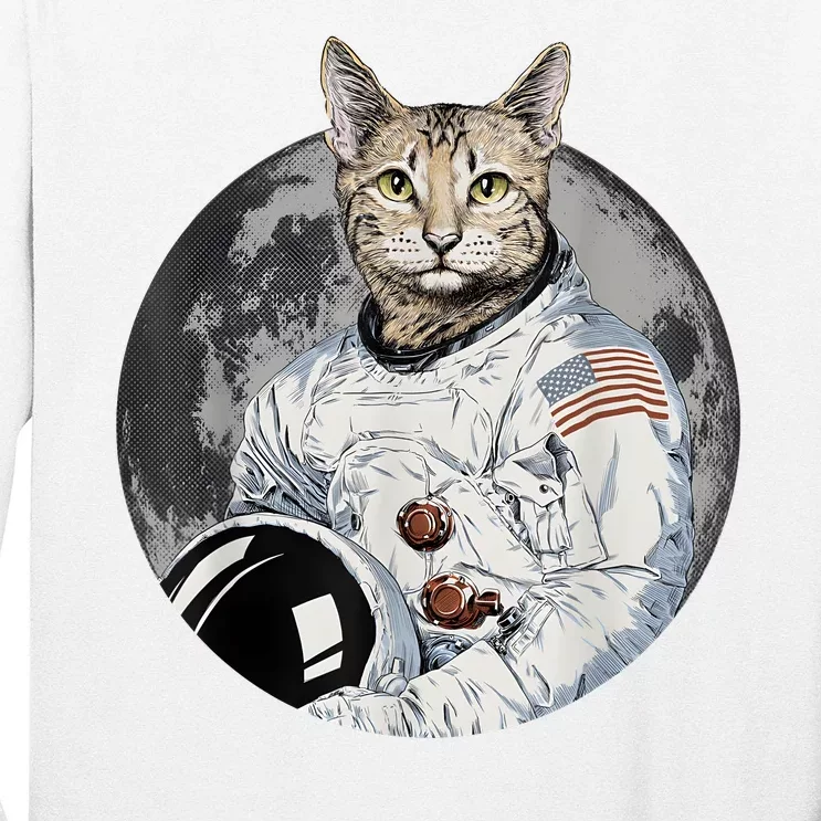 Funny Cat Astronaut Space Cosmic Kitten Moon Meme Long Sleeve Shirt