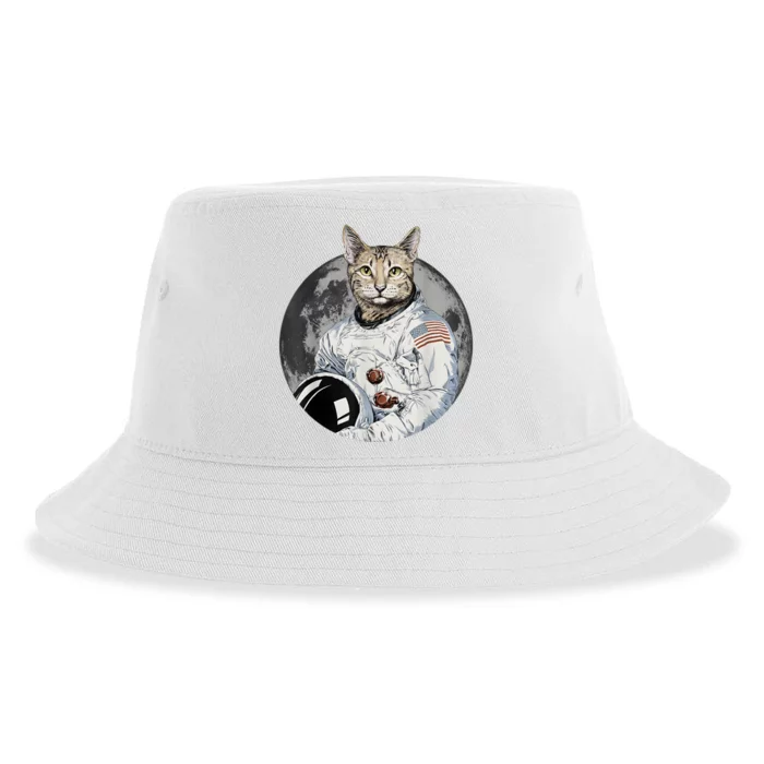 Funny Cat Astronaut Space Cosmic Kitten Moon Meme Sustainable Bucket Hat