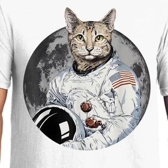 Funny Cat Astronaut Space Cosmic Kitten Moon Meme Pajama Set