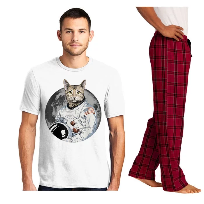 Funny Cat Astronaut Space Cosmic Kitten Moon Meme Pajama Set