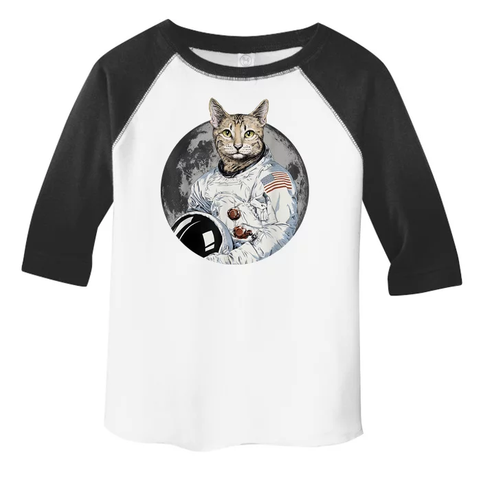 Funny Cat Astronaut Space Cosmic Kitten Moon Meme Toddler Fine Jersey T-Shirt