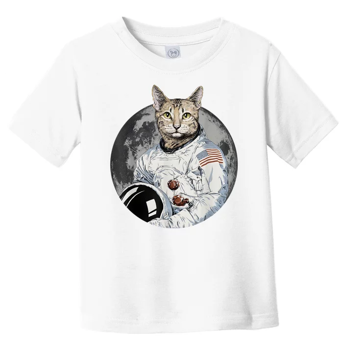 Funny Cat Astronaut Space Cosmic Kitten Moon Meme Toddler T-Shirt