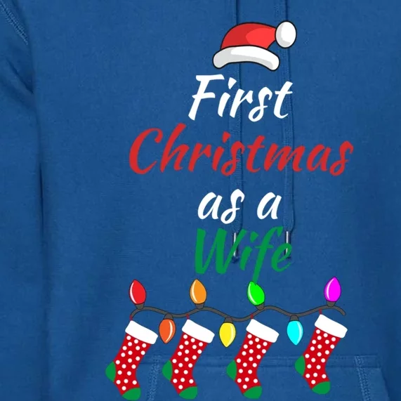 First Christmas As A Wife Spouse New Bride 1st Xmas Gift Premium Hoodie