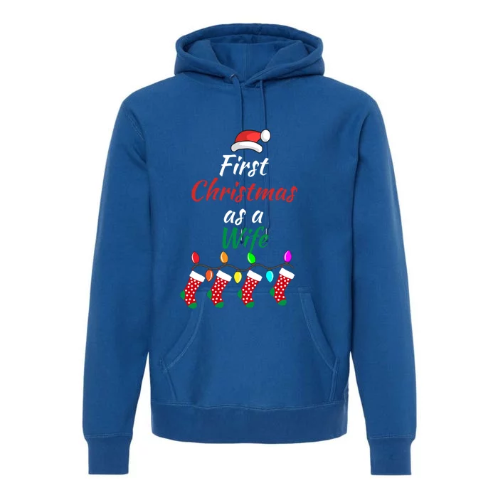 First Christmas As A Wife Spouse New Bride 1st Xmas Gift Premium Hoodie