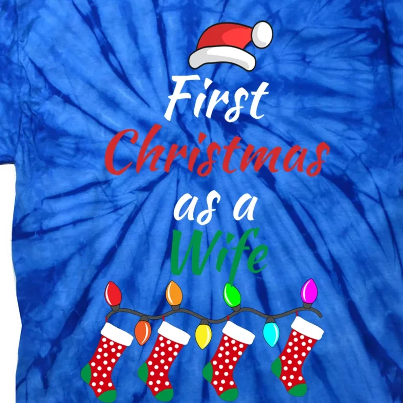 First Christmas As A Wife Spouse New Bride 1st Xmas Gift Tie-Dye T-Shirt