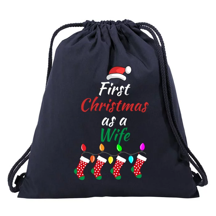 First Christmas As A Wife Spouse New Bride 1st Xmas Gift Drawstring Bag