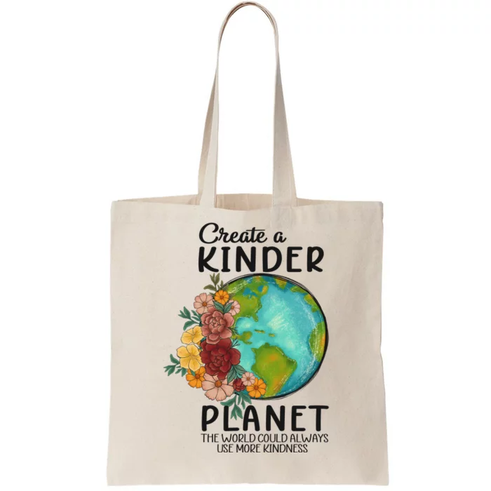 Funny Create A Kinder Planet Earth Day Tote Bag