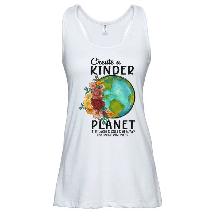 Funny Create A Kinder Planet Earth Day Ladies Essential Flowy Tank