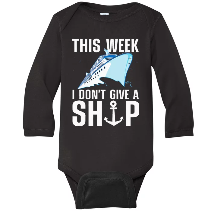 Funny Cruising Art For Cruise Ship Boat Lovers Baby Long Sleeve Bodysuit