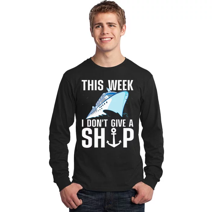 Funny Cruising Art For Cruise Ship Boat Lovers Tall Long Sleeve T-Shirt