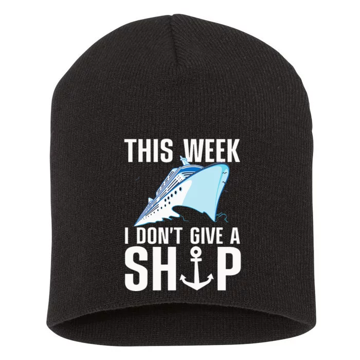 Funny Cruising Art For Cruise Ship Boat Lovers Short Acrylic Beanie