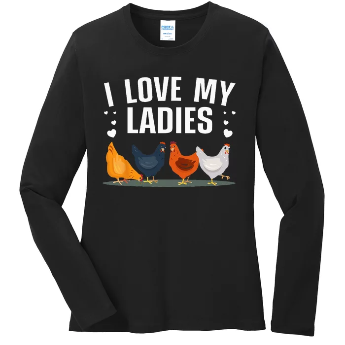 Funny Chicken Art Men Women Ladies Chicken Farmer Whisperer Ladies Long Sleeve Shirt