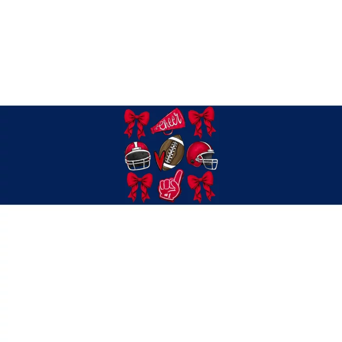 Football Coquette Bow Football Cheer Lover Bumper Sticker