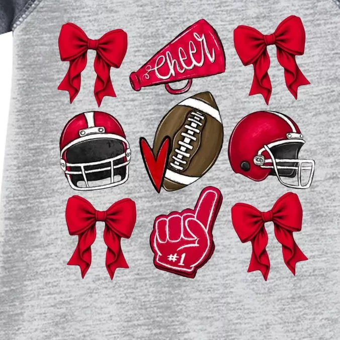 Football Coquette Bow Football Cheer Lover Infant Baby Jersey Bodysuit