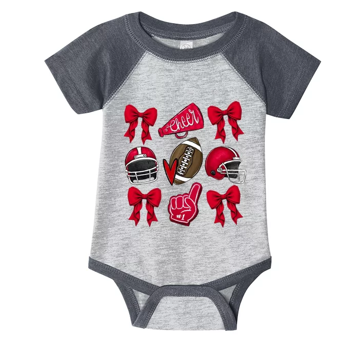 Football Coquette Bow Football Cheer Lover Infant Baby Jersey Bodysuit