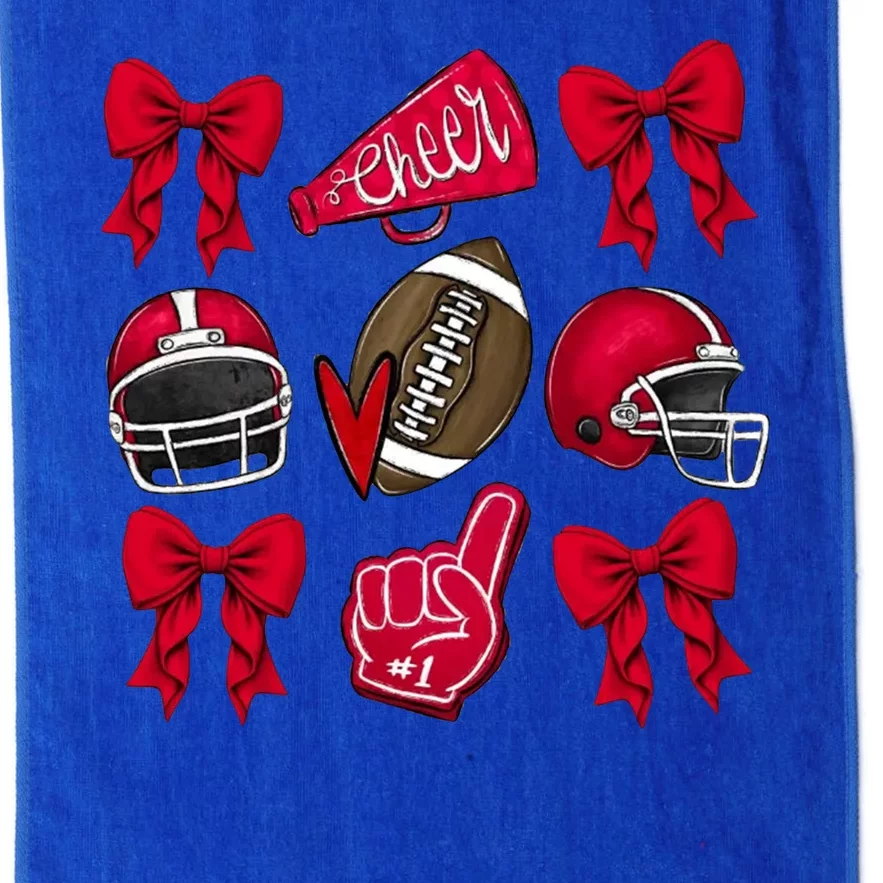 Football Coquette Bow Football Cheer Lover Platinum Collection Golf Towel