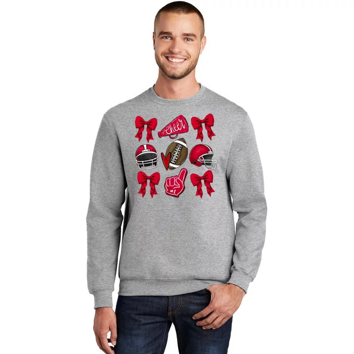 Football Coquette Bow Football Cheer Lover Sweatshirt