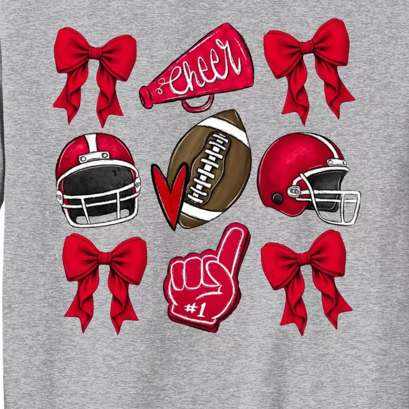 Football Coquette Bow Football Cheer Lover Sweatshirt