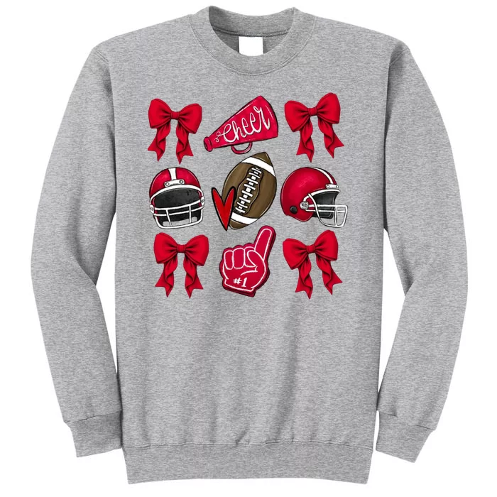 Football Coquette Bow Football Cheer Lover Sweatshirt