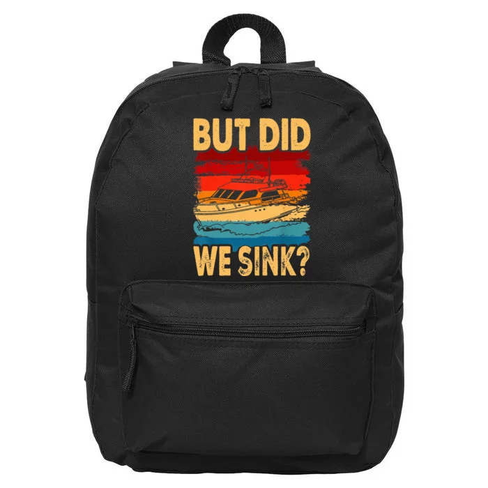 Funny Captain Boating Vintage Sunset But Did We Sink 16 in Basic Backpack