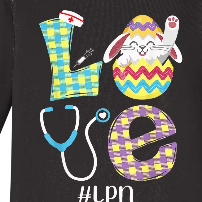 Funny Cute Bunny Love Licensed Practical Nurse Easter LPN Baby Long Sleeve Bodysuit