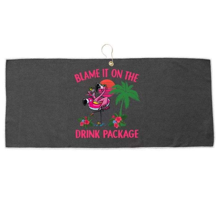 Flamingo Cruise Blame It on the Drink Package Drinking Booze Large Microfiber Waffle Golf Towel