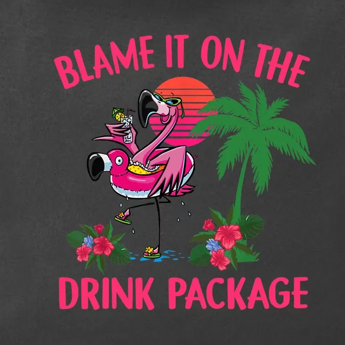 Flamingo Cruise Blame It on the Drink Package Drinking Booze Zip Tote Bag