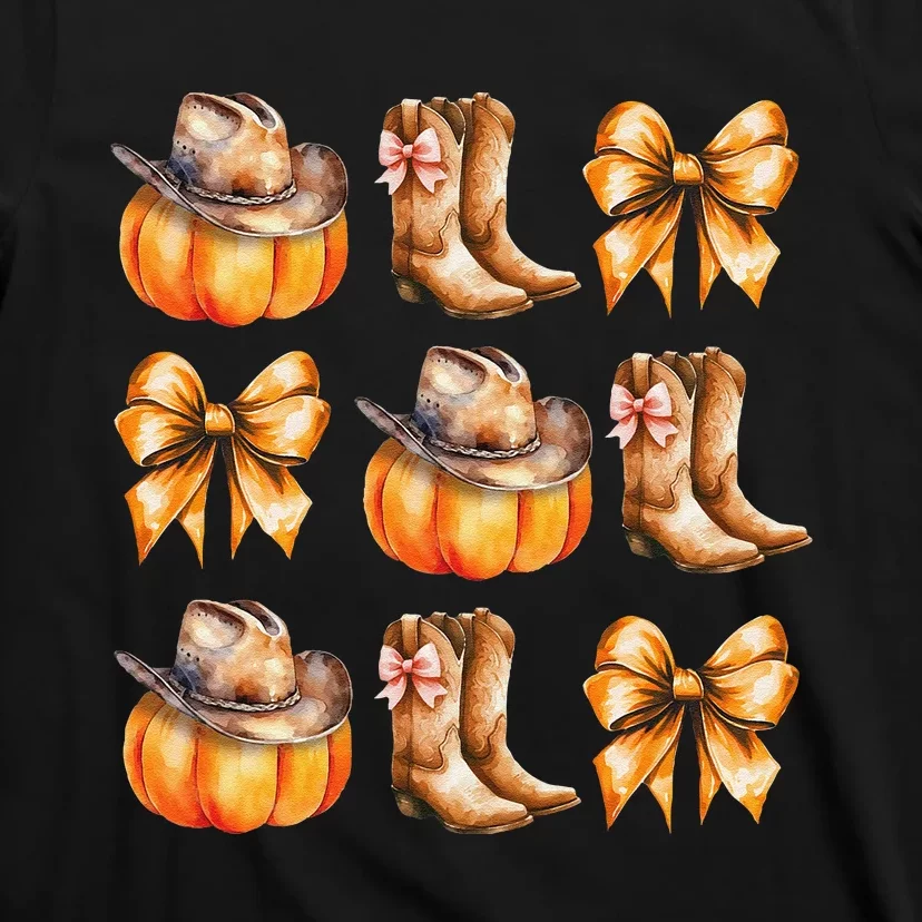 Funny Coquette Bow Pumpkin Halloween Ghost Spooky Season T-Shirt