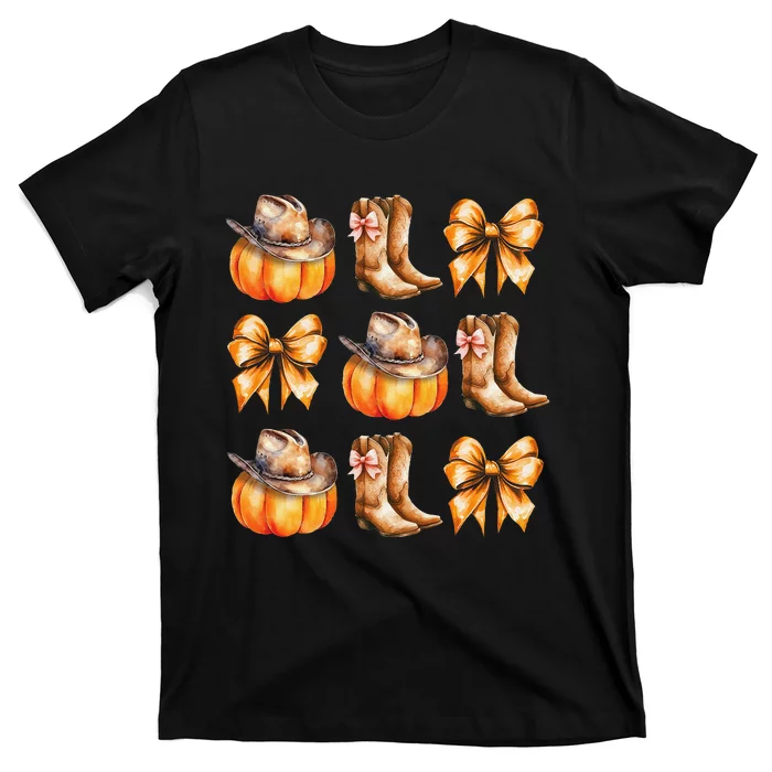 Funny Coquette Bow Pumpkin Halloween Ghost Spooky Season T-Shirt