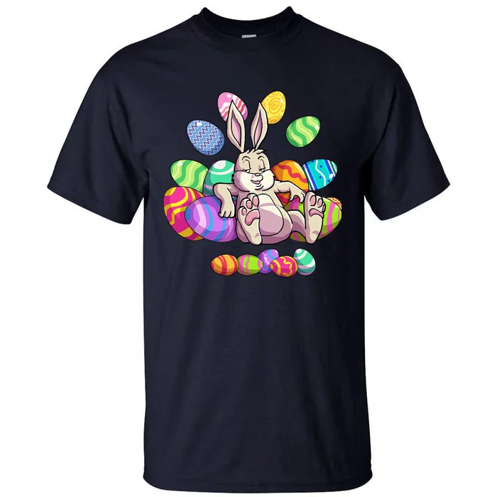 Funny Cute Bunny Wearing Glasses Leopard Easter Day Tall T-Shirt