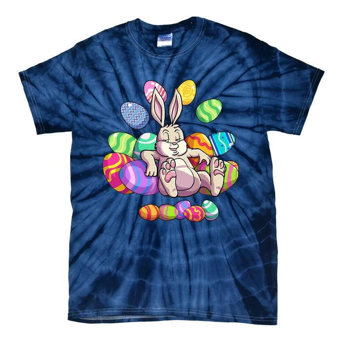 Funny Cute Bunny Wearing Glasses Leopard Easter Day Tie-Dye T-Shirt