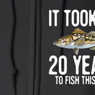 Funny Calico Bass Fishing 20th Birthday 20 Years To Fish Full Zip Hoodie