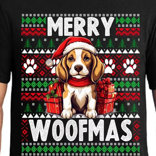 Family Christmas Beagle Dog Ugly Christmas Sweater Cute Gift Pajama Set