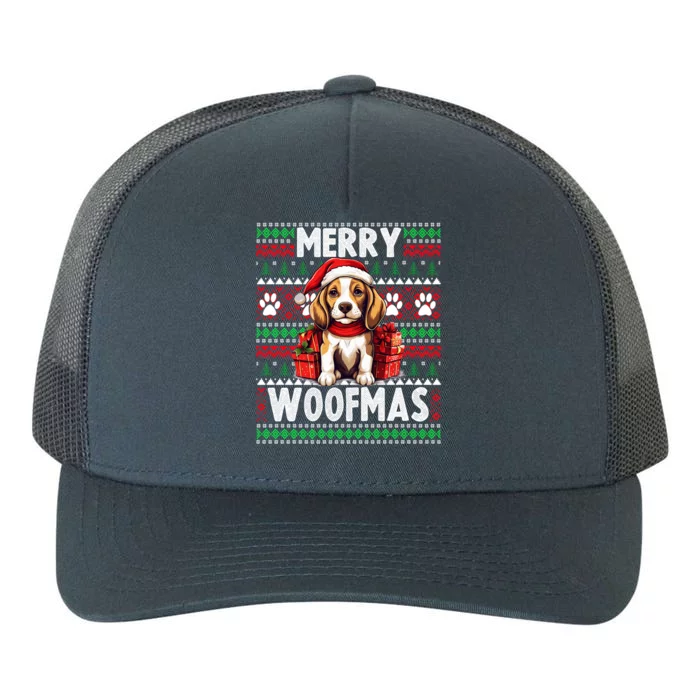 Family Christmas Beagle Dog Ugly Christmas Sweater Cute Gift Yupoong Adult 5-Panel Trucker Hat