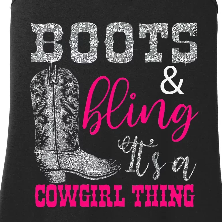 Funny Cowgirl Boots Bling Women Gift Cute Love Country Life Ladies Essential Tank