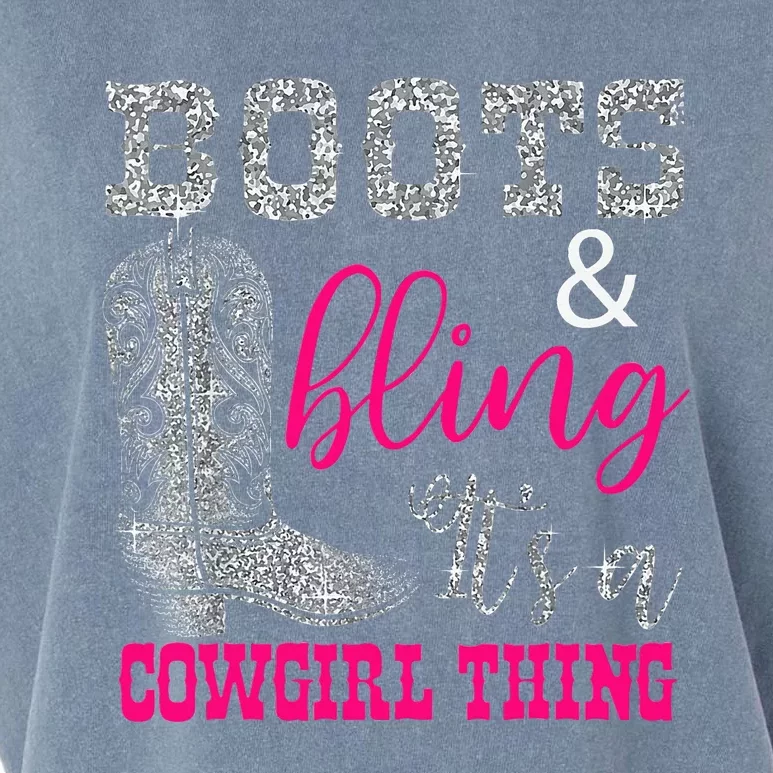 Funny Cowgirl Boots Bling Women Gift Cute Love Country Life Garment-Dyed Women's Muscle Tee