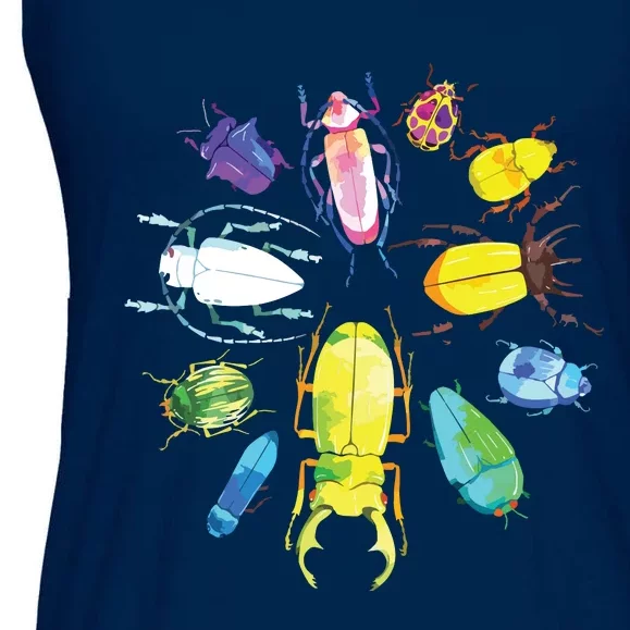 Fun Cute Bugs Insects Beetles Bug Catcher Ladies Essential Flowy Tank