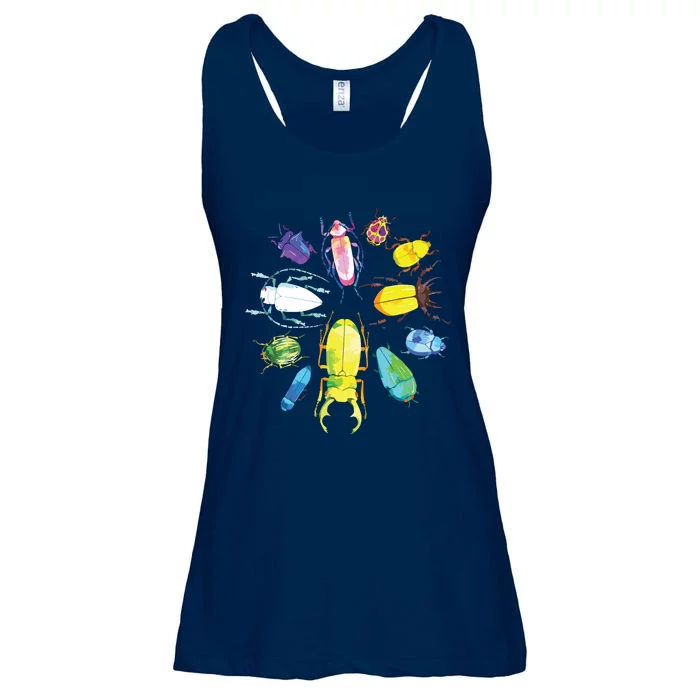 Fun Cute Bugs Insects Beetles Bug Catcher Ladies Essential Flowy Tank