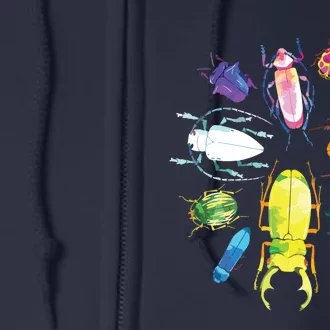 Fun Cute Bugs Insects Beetles Bug Catcher Full Zip Hoodie