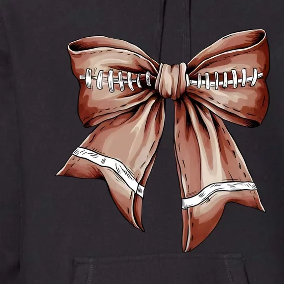 Fall Coquette Bow Football Premium Hoodie